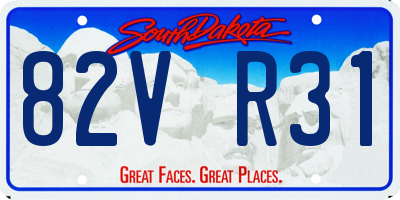 SD license plate 82VR31