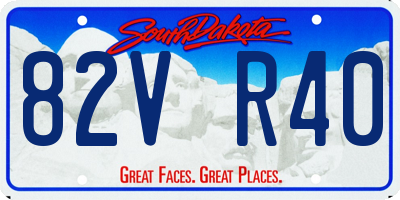 SD license plate 82VR40