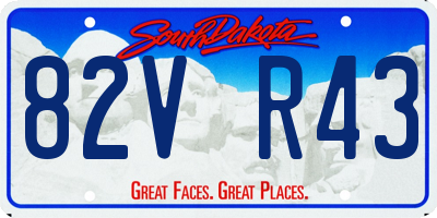 SD license plate 82VR43