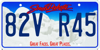 SD license plate 82VR45
