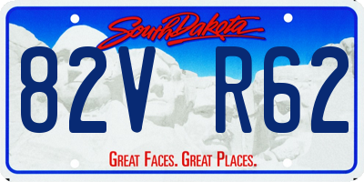 SD license plate 82VR62