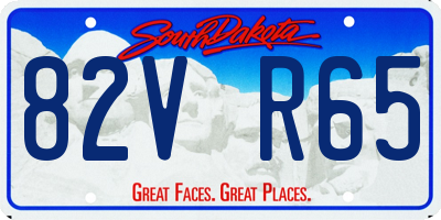 SD license plate 82VR65
