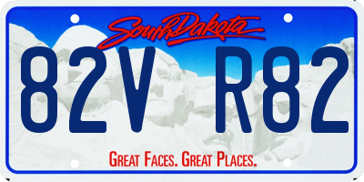 SD license plate 82VR82