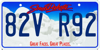 SD license plate 82VR92