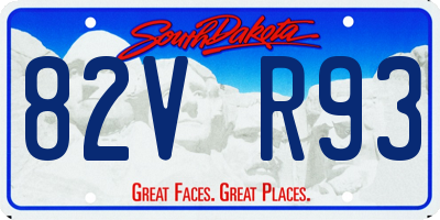 SD license plate 82VR93