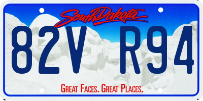 SD license plate 82VR94