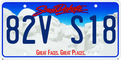 SD license plate 82VS18