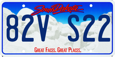 SD license plate 82VS22