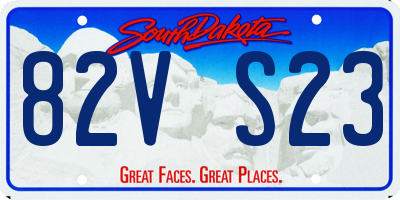 SD license plate 82VS23