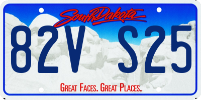 SD license plate 82VS25