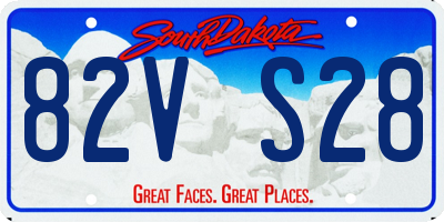 SD license plate 82VS28