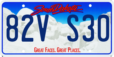 SD license plate 82VS30