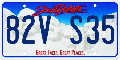 SD license plate 82VS35