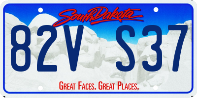 SD license plate 82VS37