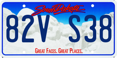 SD license plate 82VS38