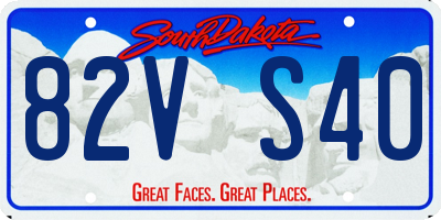 SD license plate 82VS40
