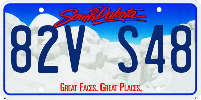 SD license plate 82VS48