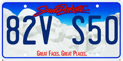 SD license plate 82VS50