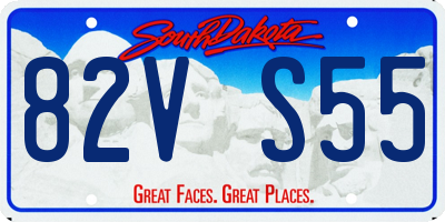 SD license plate 82VS55