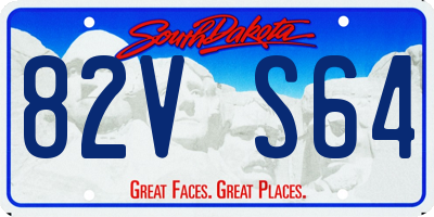 SD license plate 82VS64