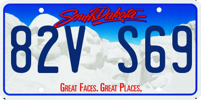 SD license plate 82VS69