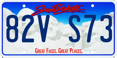 SD license plate 82VS73