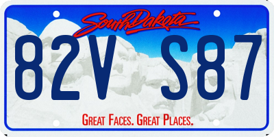 SD license plate 82VS87