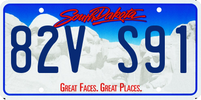 SD license plate 82VS91