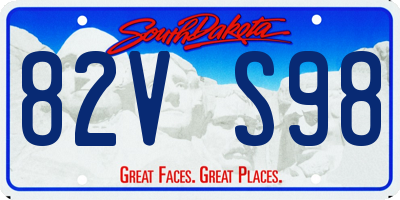 SD license plate 82VS98