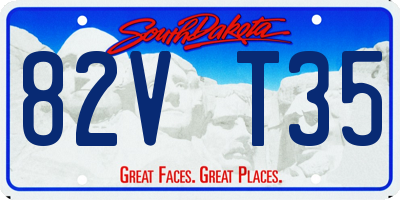 SD license plate 82VT35