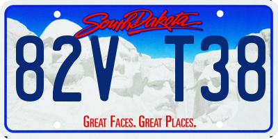 SD license plate 82VT38