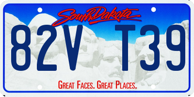 SD license plate 82VT39