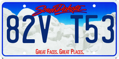 SD license plate 82VT53