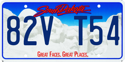 SD license plate 82VT54
