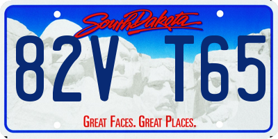 SD license plate 82VT65