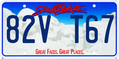 SD license plate 82VT67