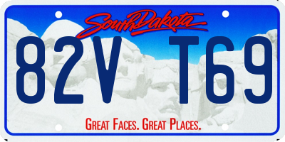 SD license plate 82VT69