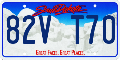 SD license plate 82VT70