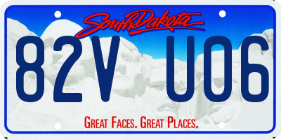 SD license plate 82VU06