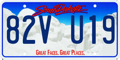 SD license plate 82VU19