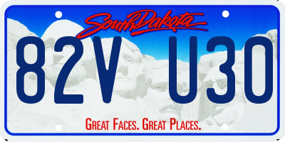 SD license plate 82VU30
