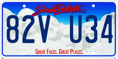 SD license plate 82VU34