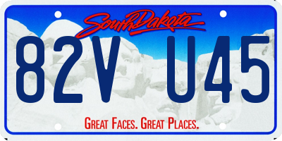 SD license plate 82VU45