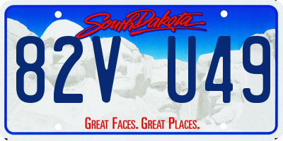 SD license plate 82VU49