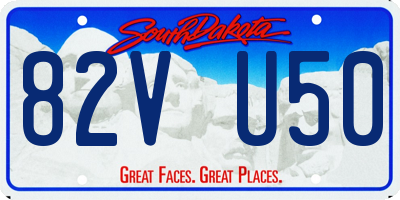 SD license plate 82VU50