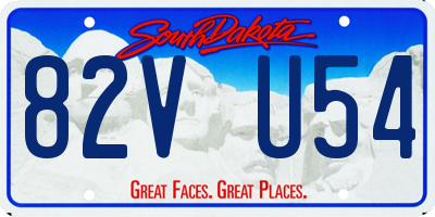 SD license plate 82VU54