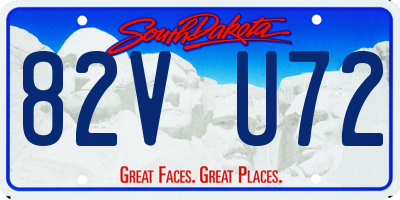 SD license plate 82VU72