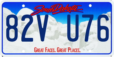 SD license plate 82VU76