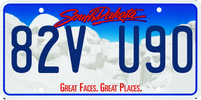 SD license plate 82VU90