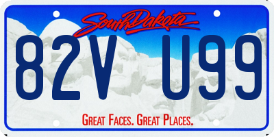SD license plate 82VU99
